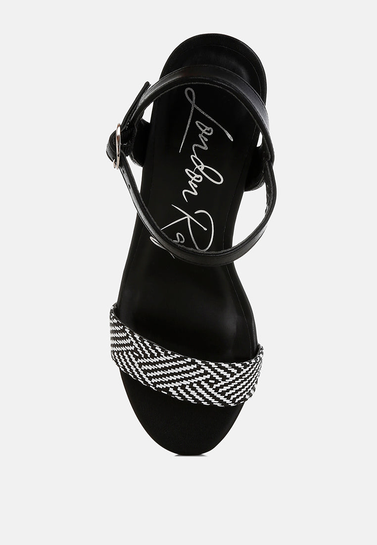 raffia pin buckle block heels by mode#color_black