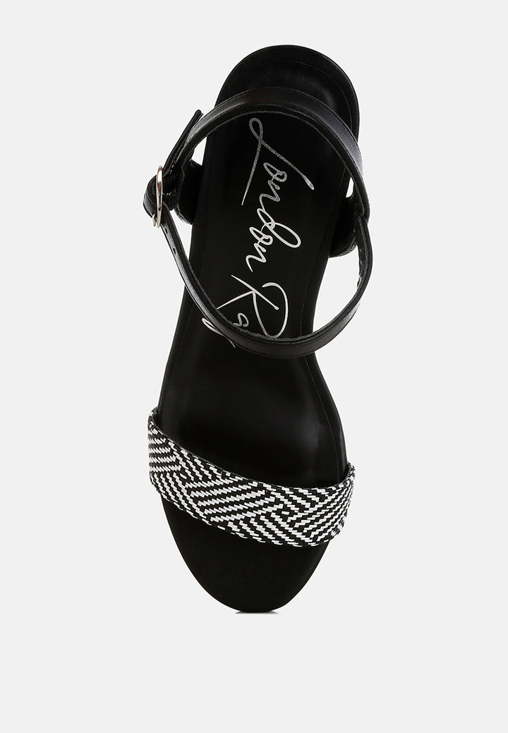 raffia pin buckle block heels by mode#color_black