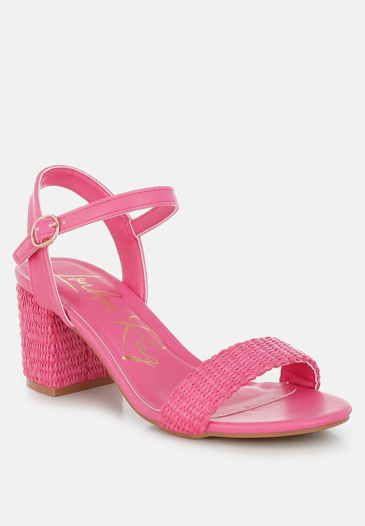 raffia pin buckle block heels by mode#color_fuchsia