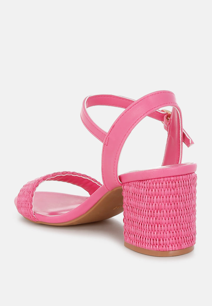 raffia pin buckle block heels by mode#color_fuchsia