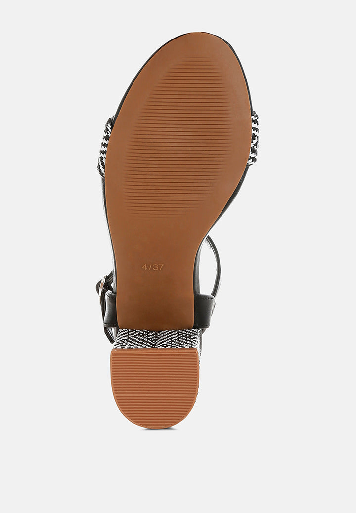 raffia pin buckle block heels by mode#color_black