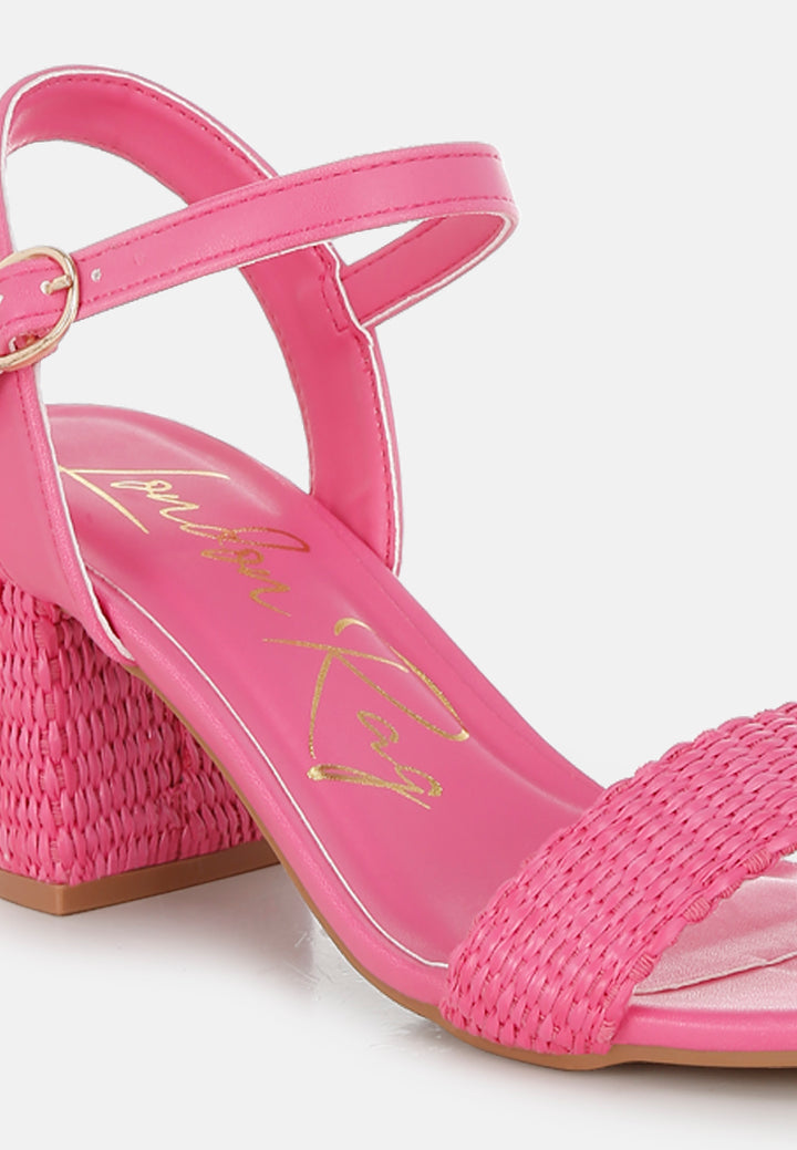 raffia pin buckle block heels by mode#color_fuchsia