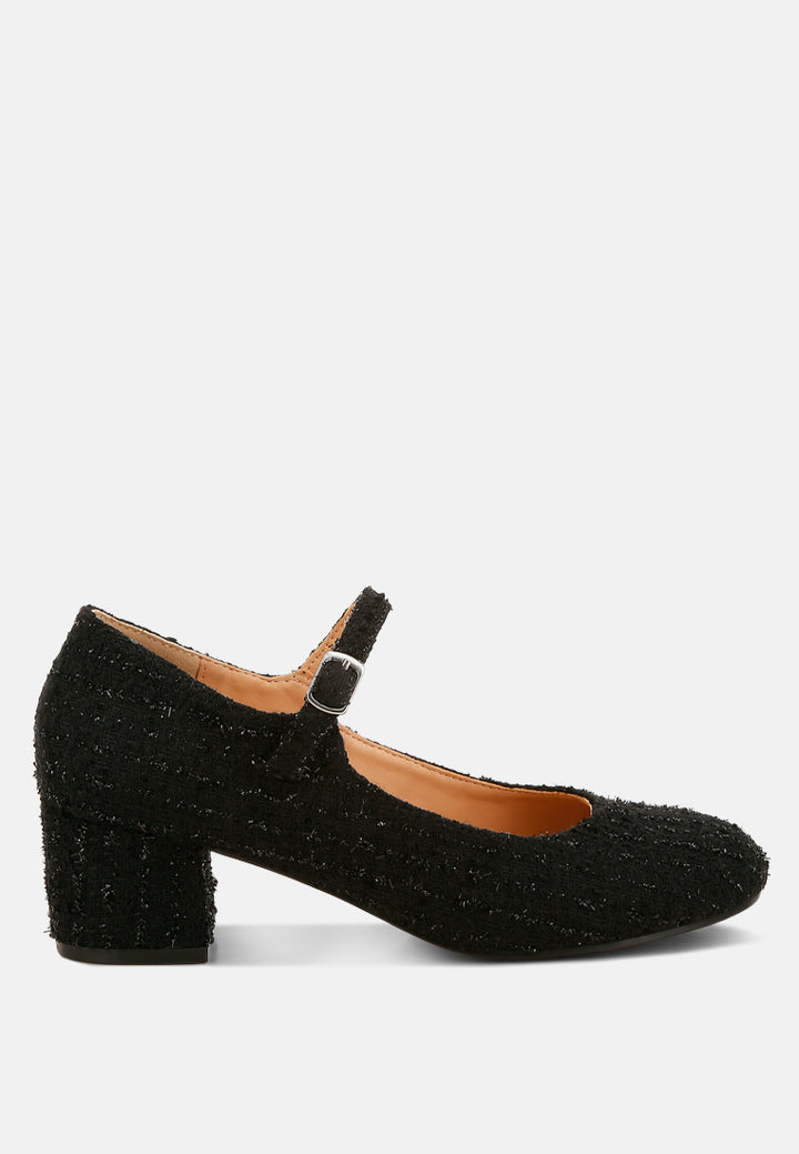 tweed mary jane sandals by mode#color_black