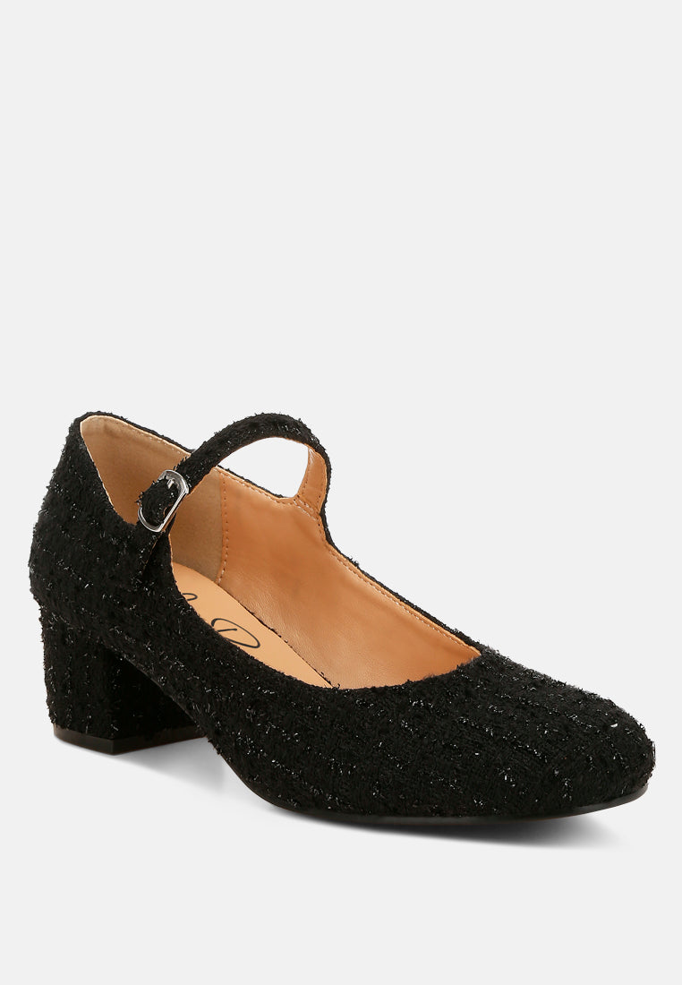 tweed mary jane sandals by mode#color_black