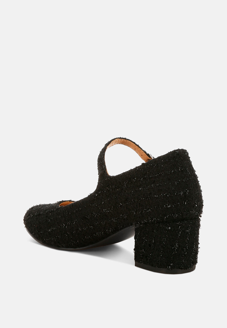 tweed mary jane sandals by mode#color_black