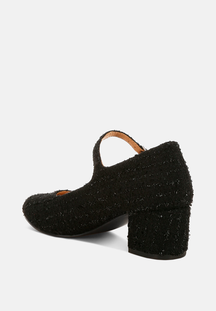 tweed mary jane sandals by mode#color_black