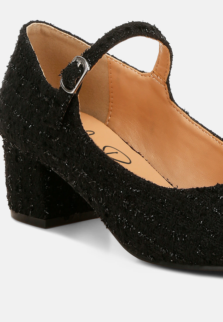 tweed mary jane sandals by mode#color_black