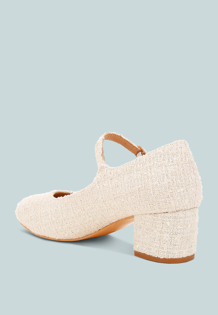 tweed mary jane sandals by mode#color_white
