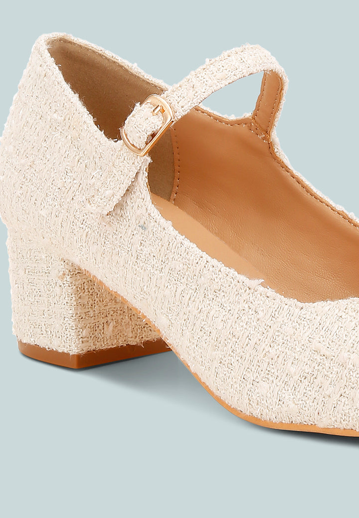 tweed mary jane sandals by mode#color_white