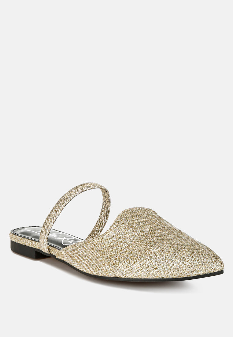 twiggy glitter faux leather flat mules#color_gold