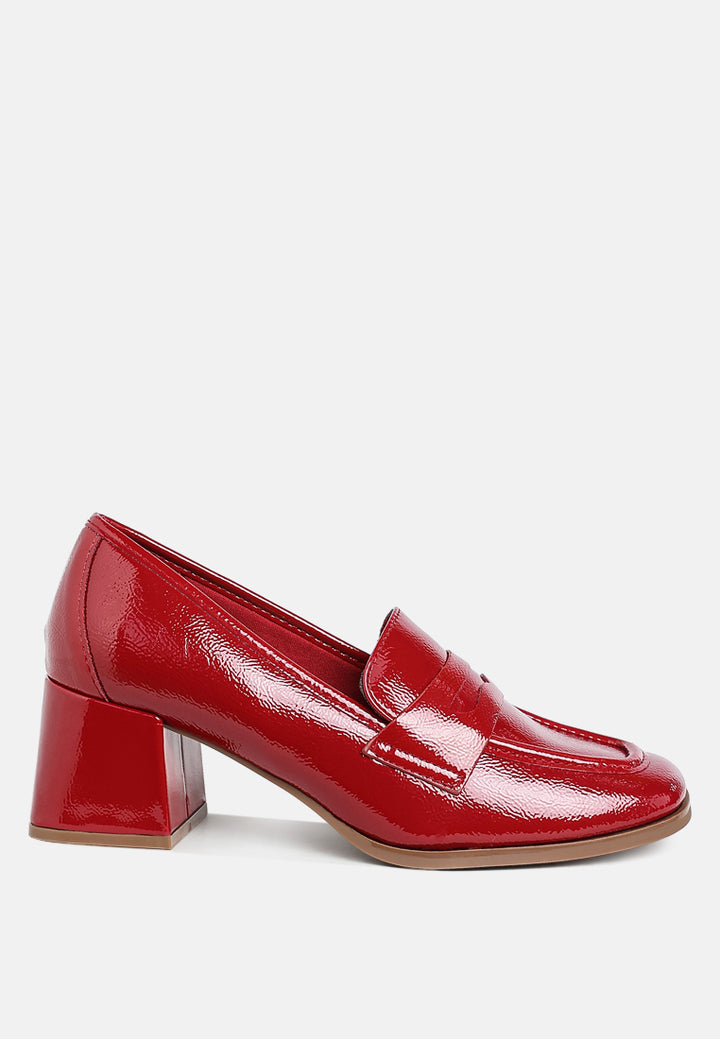 umdoni penny strap block heel loafers#color_burgundy