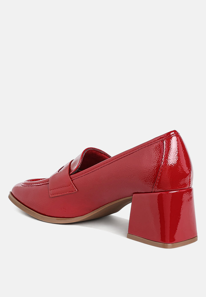 umdoni penny strap block heel loafers#color_burgundy