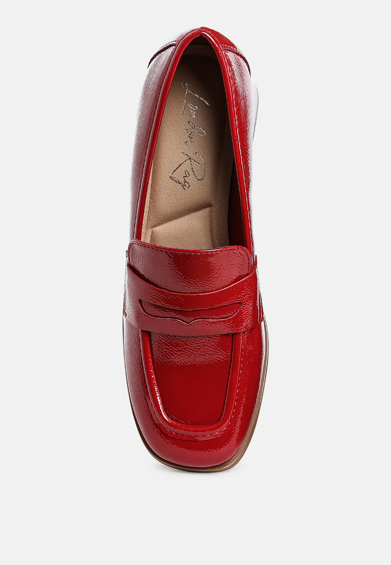 penny strap block heel loafers by ruw#color_burgundy