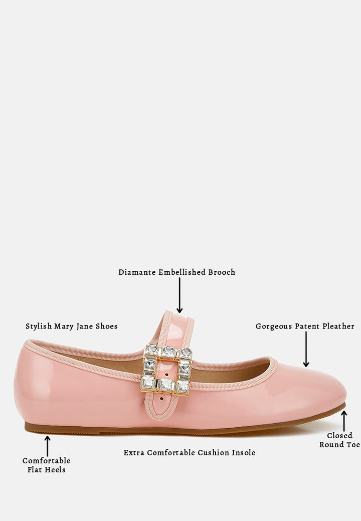 brooch mary jane sandals by rag#color_pink