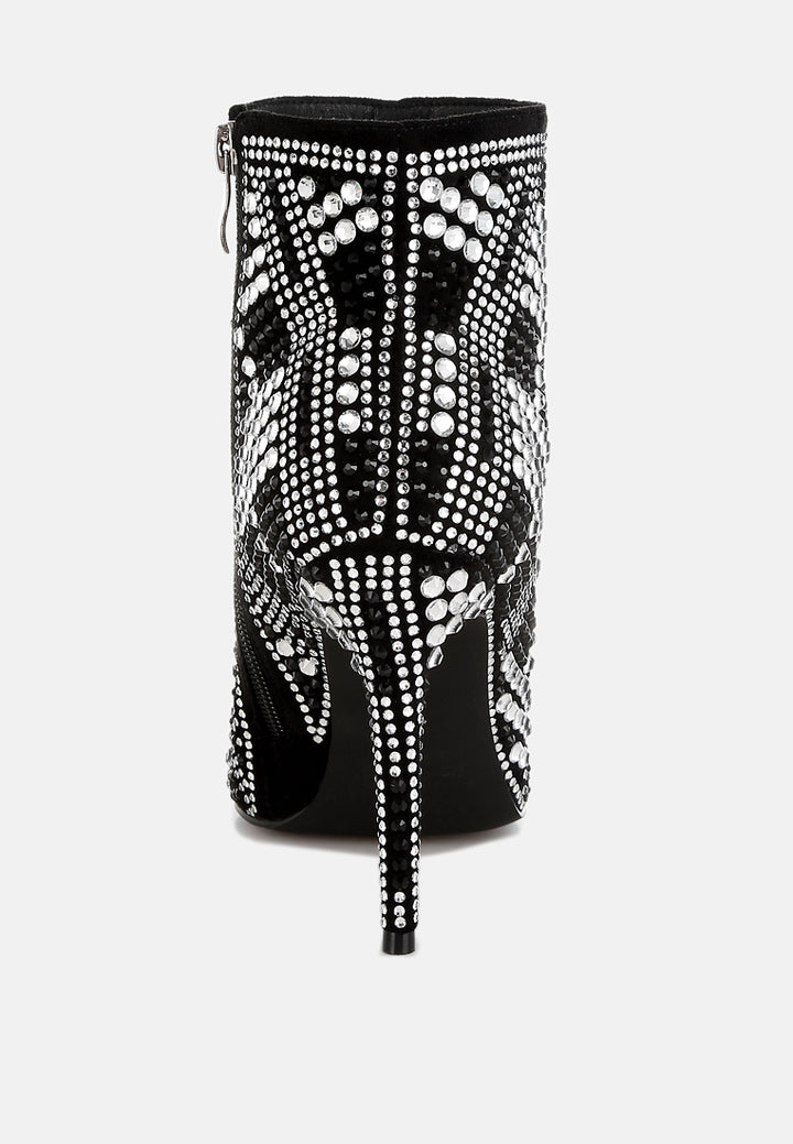 rhinestones studded stiletto heel boots by rag#color_black