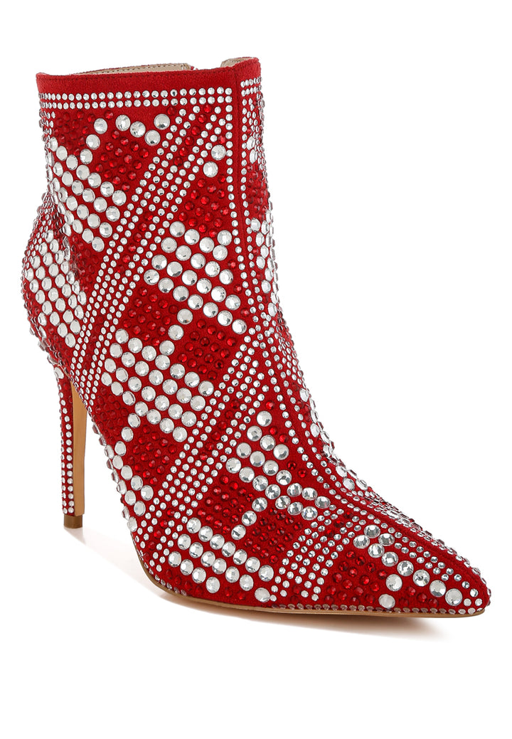 urbanite rhinestones studded stiletto heel boots#color_red