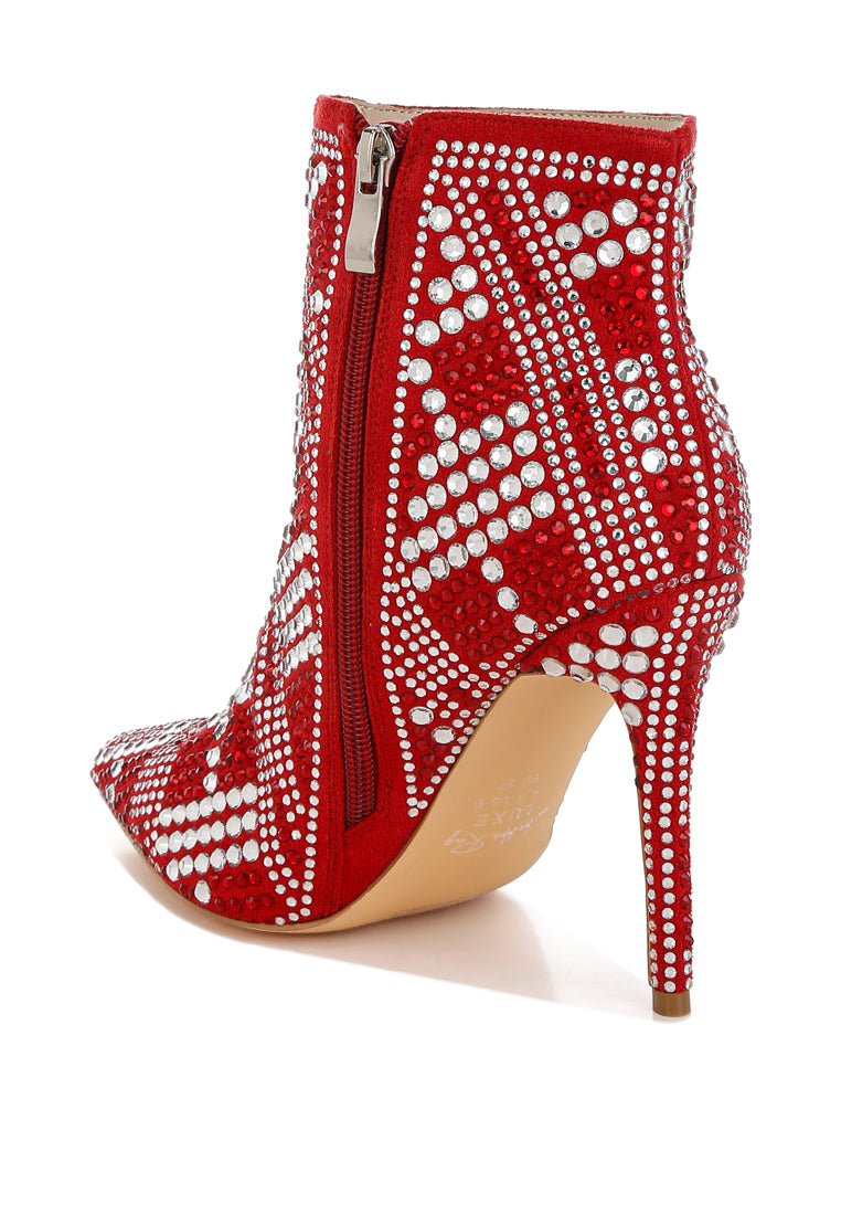 urbanite rhinestones studded stiletto heel boots#color_red