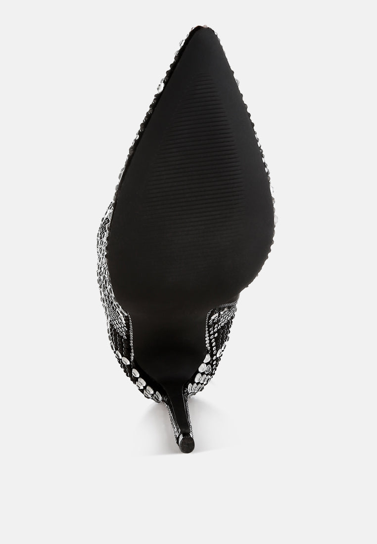 rhinestones studded stiletto heel boots by ruw#color_black