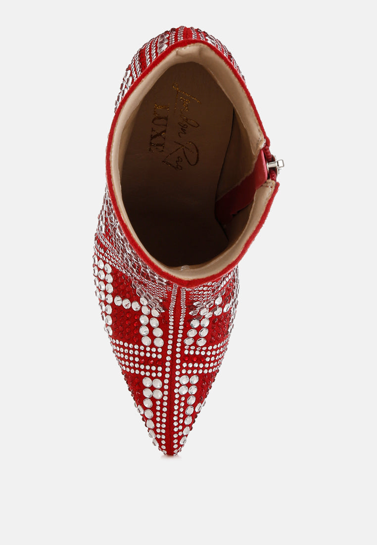 rhinestones studded stiletto heel boots by rag#color_red
