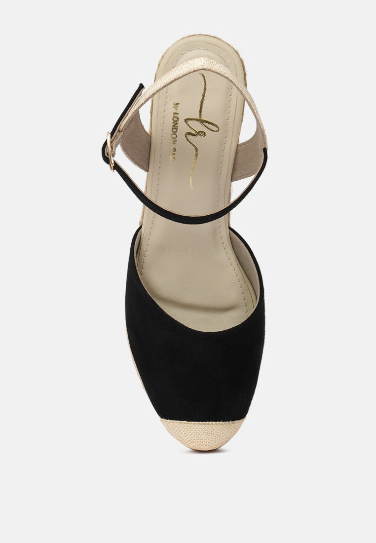 Women Soft Microfiber Espadrille Wedges