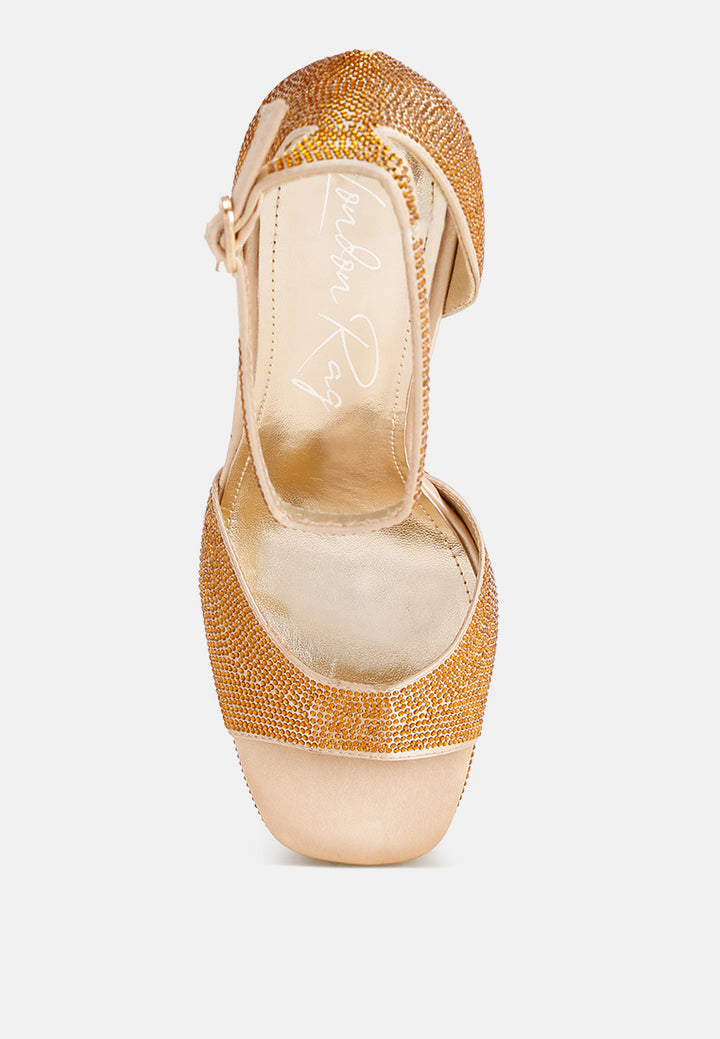 vinchin rhinestones high stiletto heel sandals by ruw#color_gold