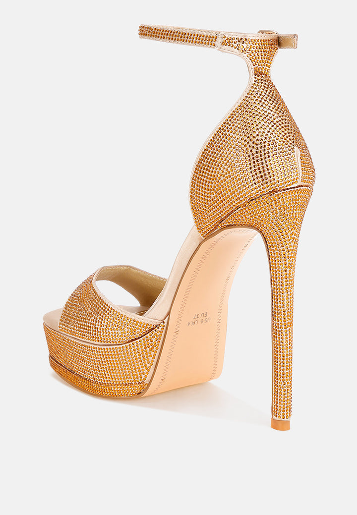 vinchin rhinestones high stiletto heel sandals by ruw#color_gold