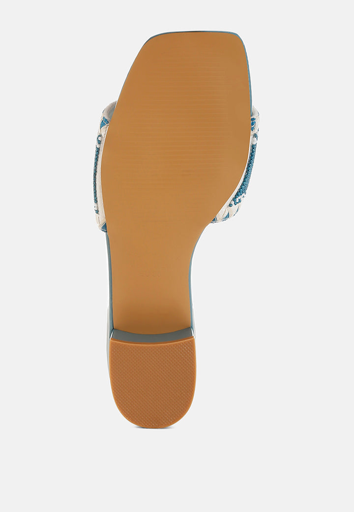 bead-studded slip-on heels by ruw#color_blue