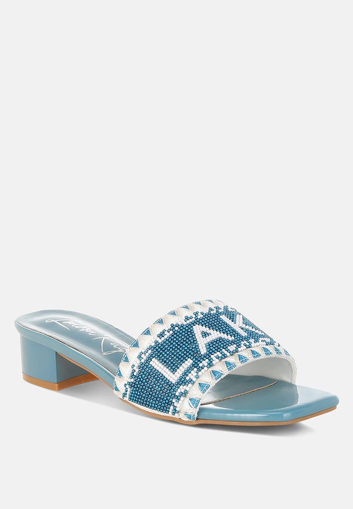bead-studded slip-on heels by ruw#color_blue