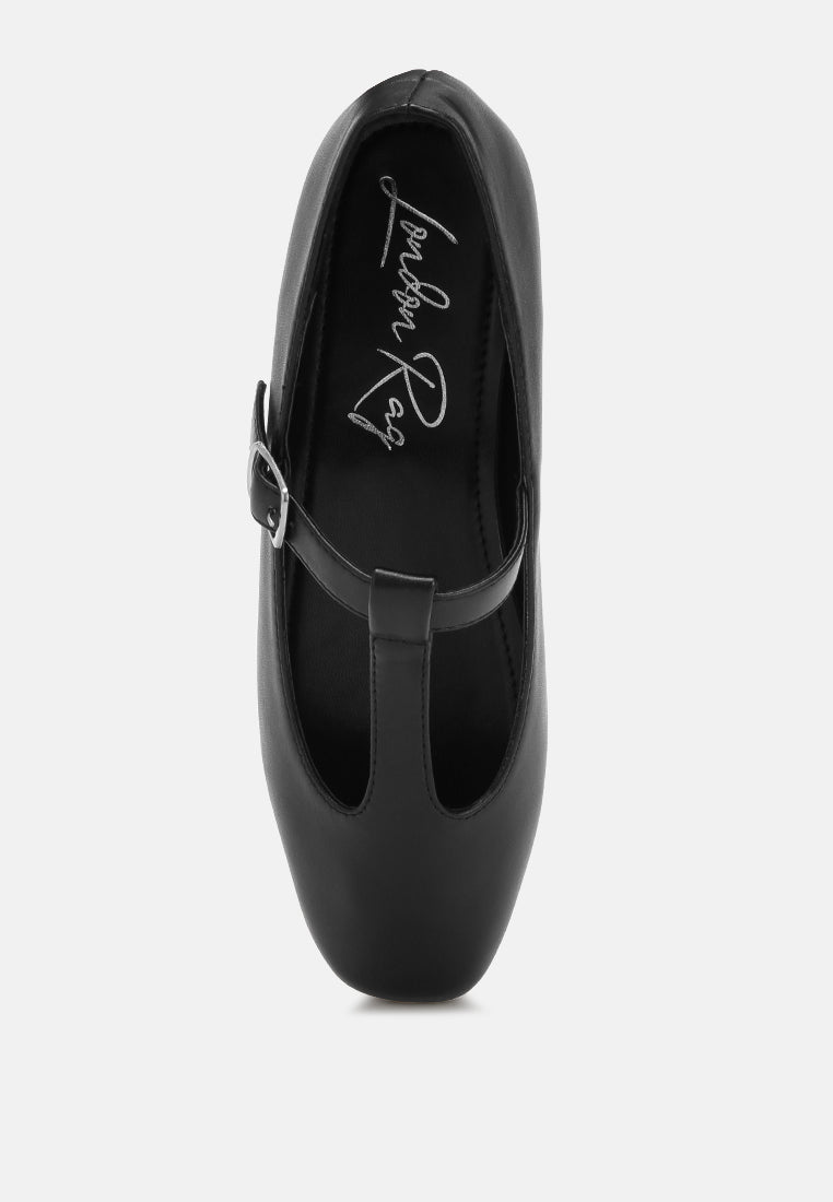 velsna pin buckle ballet flats#color_black-smooth