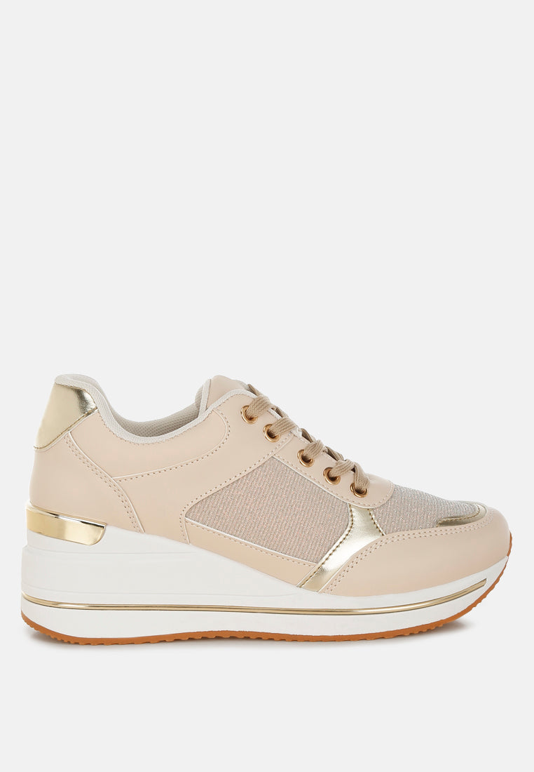 vespera faux leather & mesh sneakers#color_beige