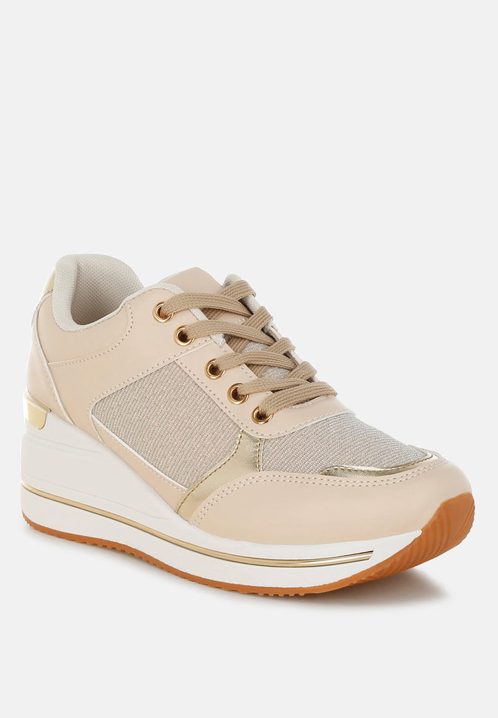 vespera faux leather & mesh sneakers#color_beige