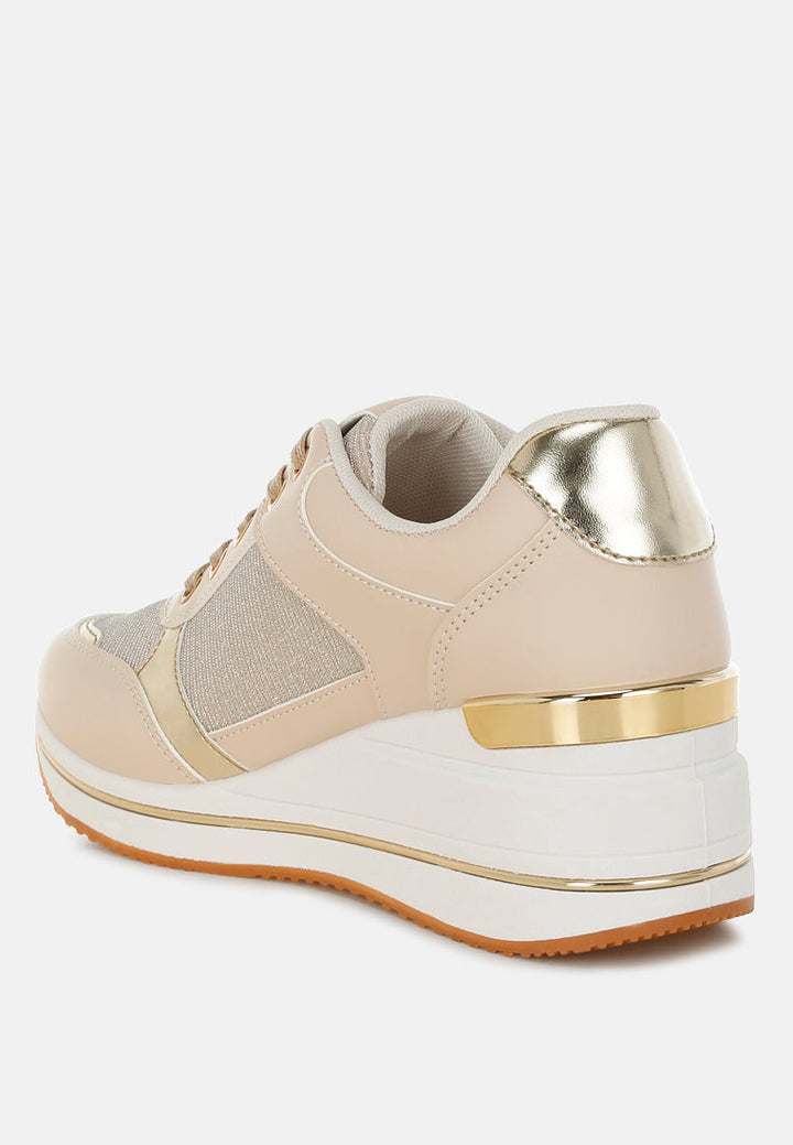 vespera faux leather & mesh sneakers#color_beige