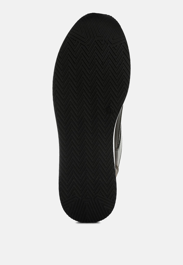 vespera faux leather & mesh sneakers#color_black