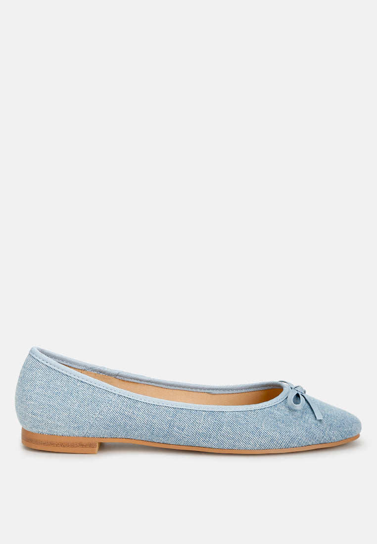 bow detail denim ballerinas by ruw#color_blue