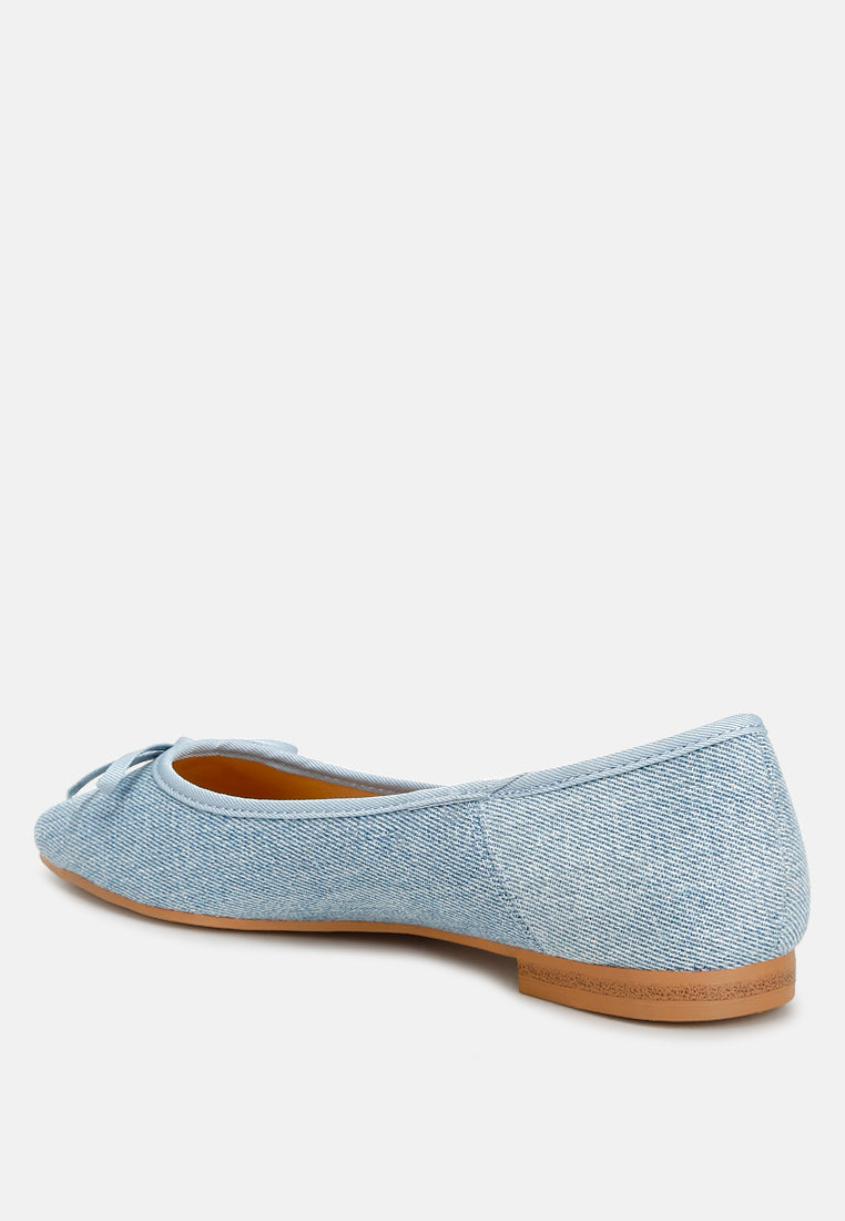 bow detail denim ballerinas by ruw#color_blue