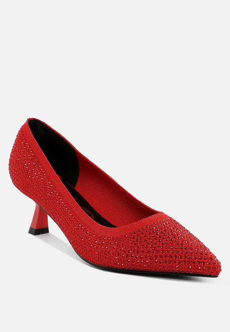 breathable flyknit rhinestone pumps by ruw#color_red