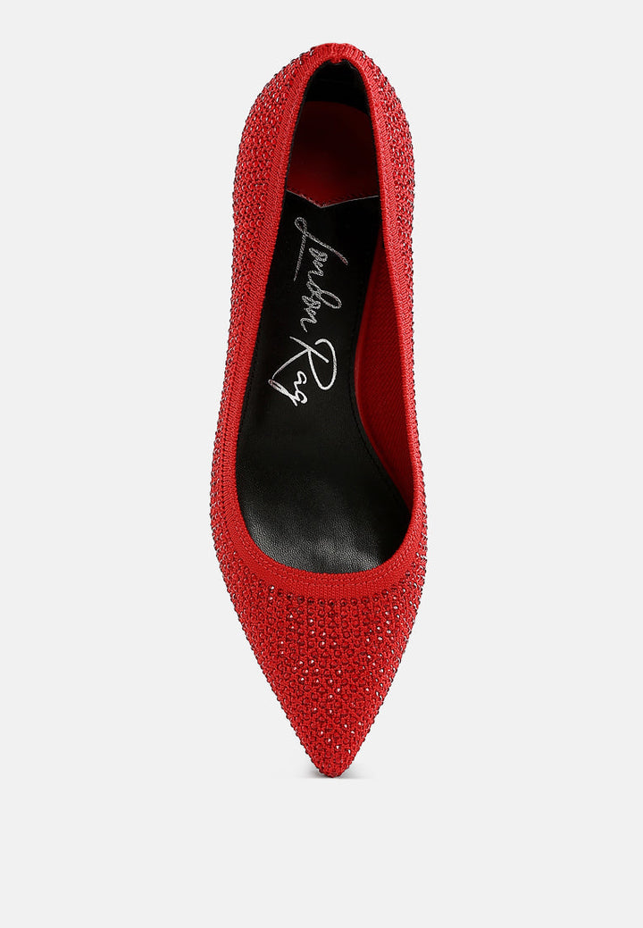 breathable flyknit rhinestone pumps by rag#color_red