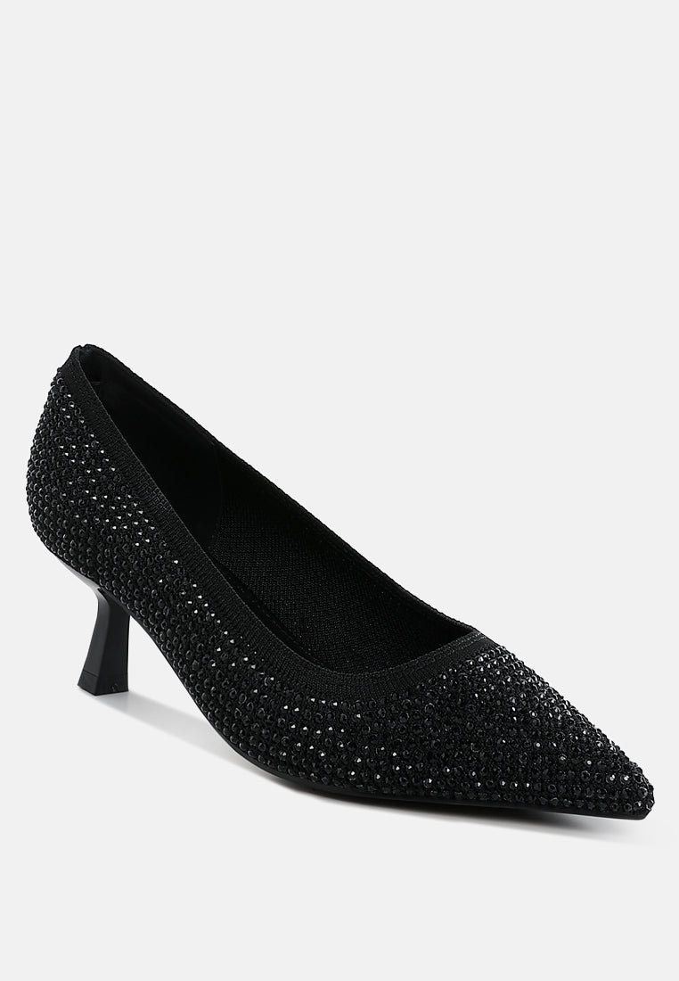 vimto breathable flyknit rhinestone pumps#color_black