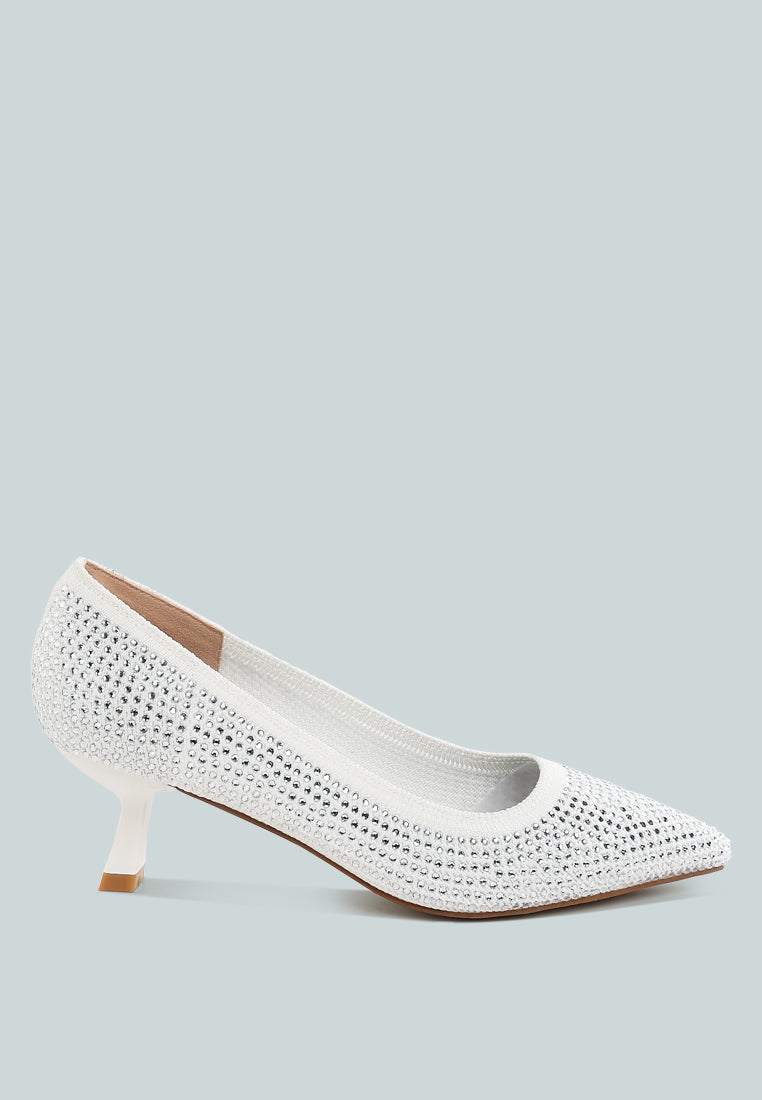 vimto breathable flyknit rhinestone pumps#color_white