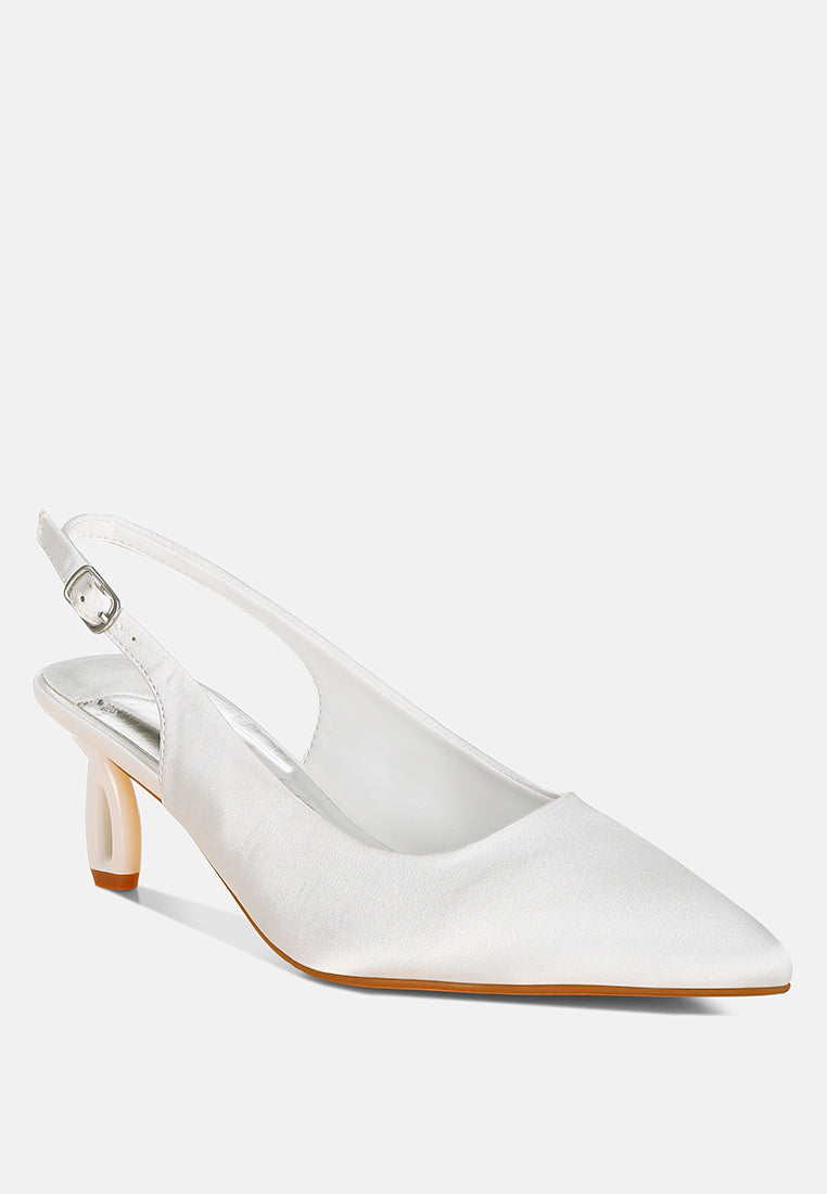 satin pointed toe slingbacks by mode#color_white