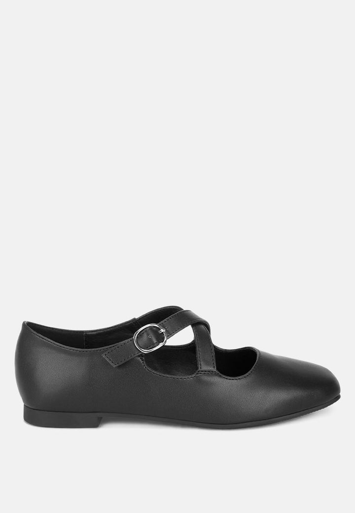 vonily criss cross straps ballet flats#color_black