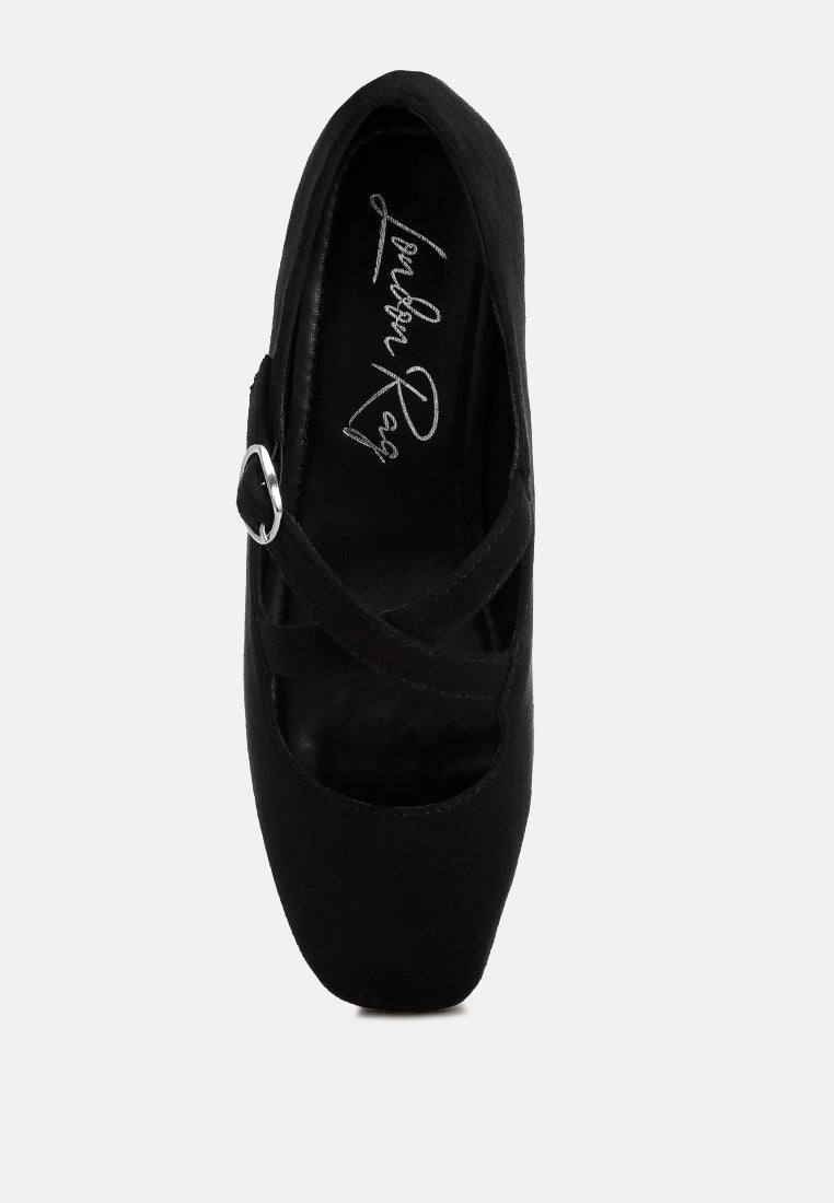 vonily criss cross straps ballet flats#color_black-suede