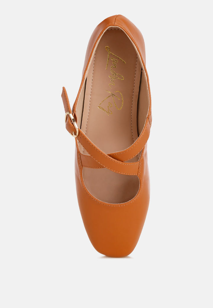 vonily criss cross straps ballet flats#color_tan