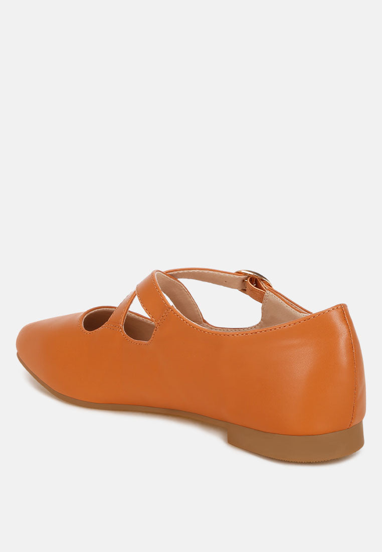 vonily criss cross straps ballet flats#color_tan