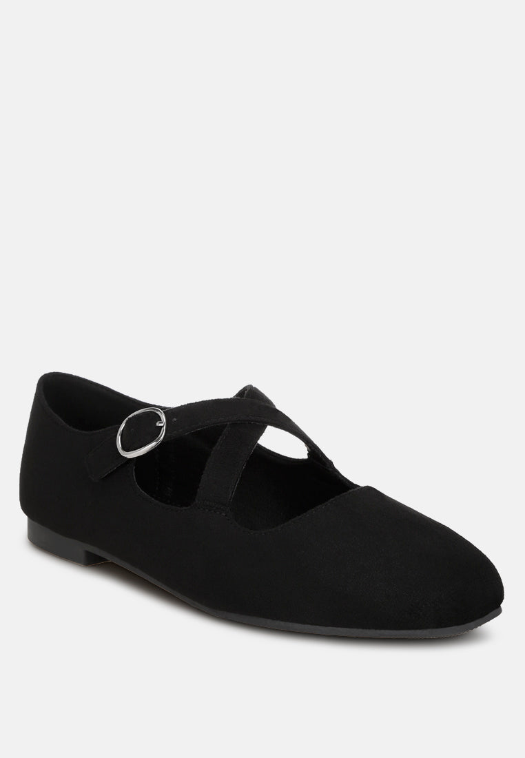 vonily criss cross straps ballet flats#color_black-suede