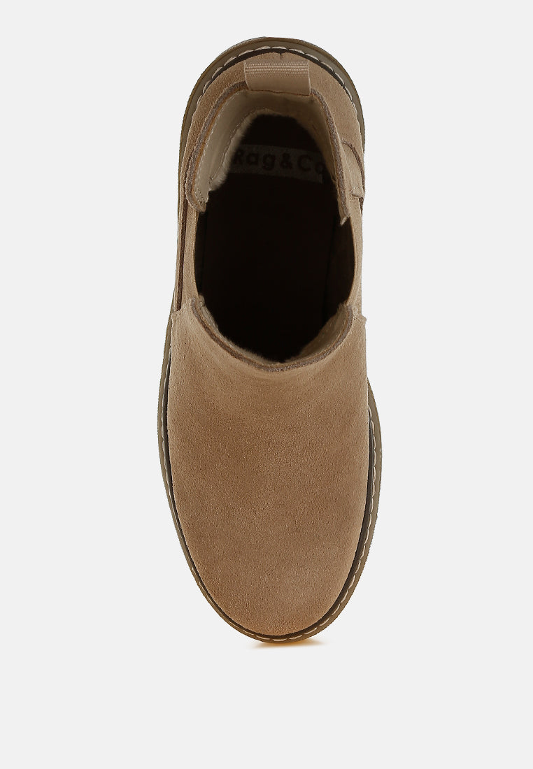 Botas Chelsea gruesas de ante vostok#color_beige