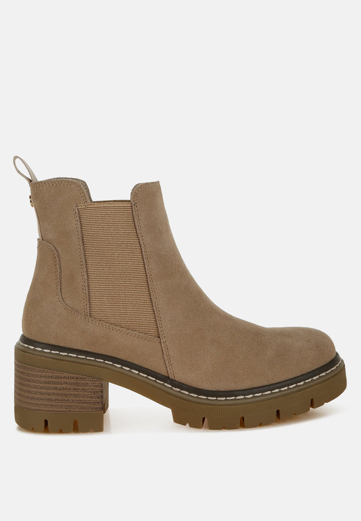 Botas Chelsea gruesas de ante vostok#color_beige
