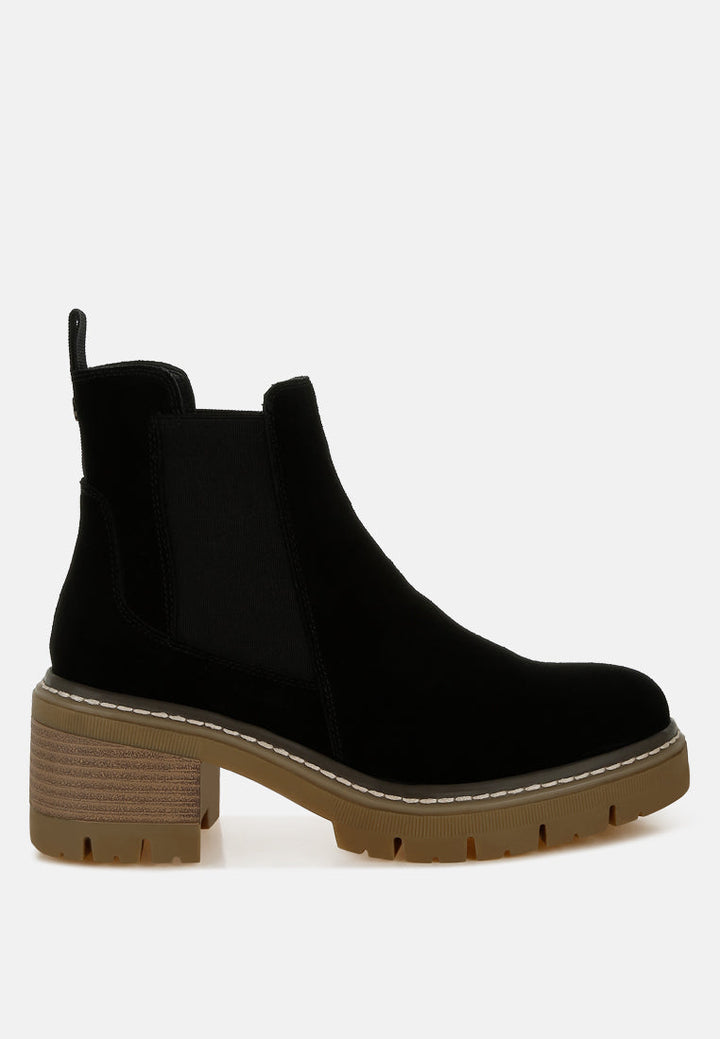 Botas Chelsea gruesas de ante vostok#color_negro