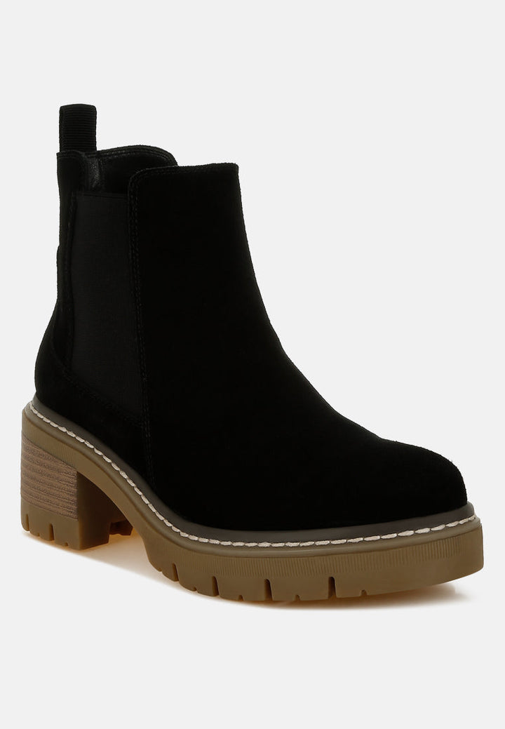 Botas Chelsea gruesas de ante vostok#color_negro