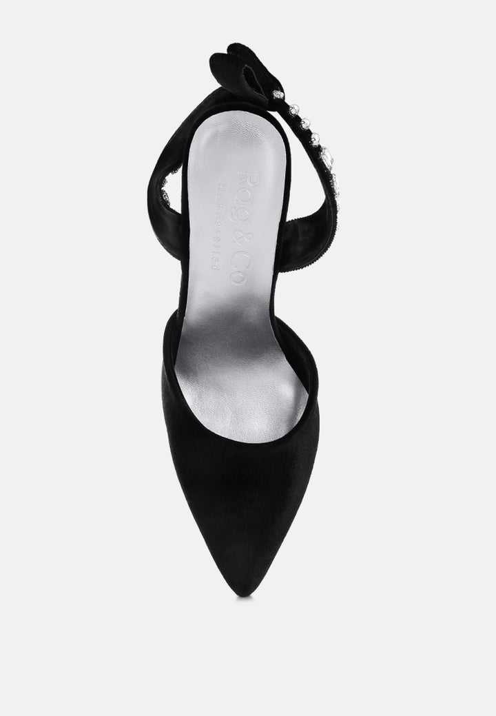 Sandalias con tachuelas y tachuelas de terciopelo azul Wallis#color_Negro